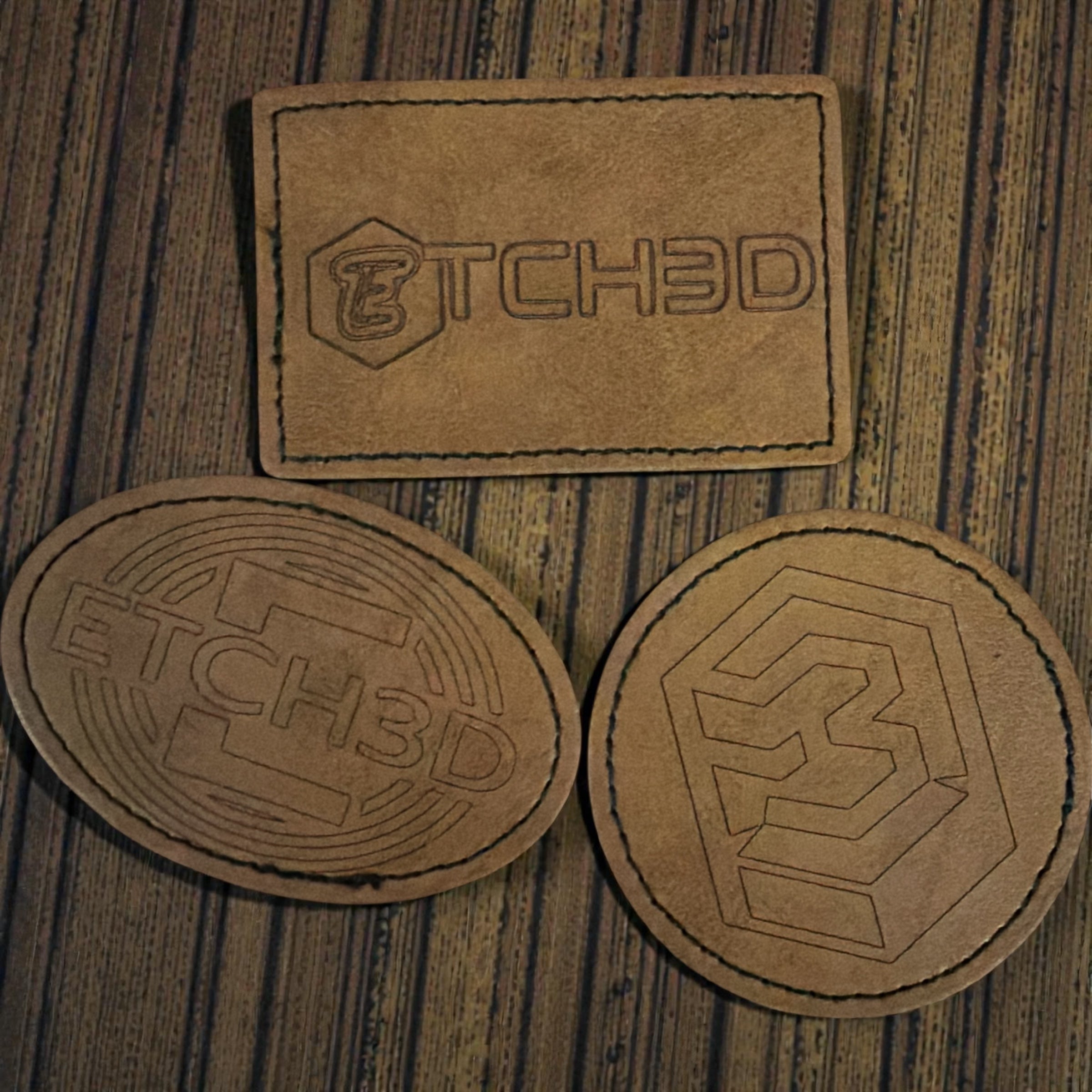 Iron-On Leather Badges